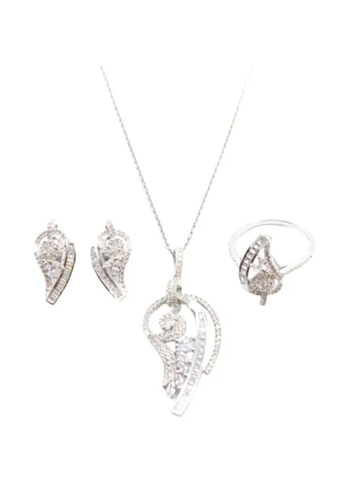 3-Piece Pure 925 Sterling Silver Jewellery Set