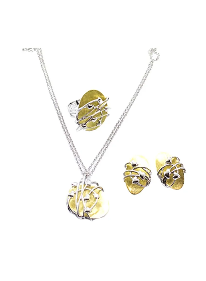 3-Piece Pure 925 Sterling Silver Jewellery Set