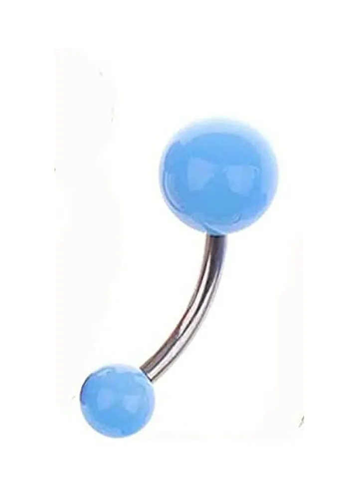 Sky Blue Summer Candy Belly Button Rings Surgical Steel Acrylic Ball Navel Ring Barbell Girls Body Piercing Jewelry Gifts