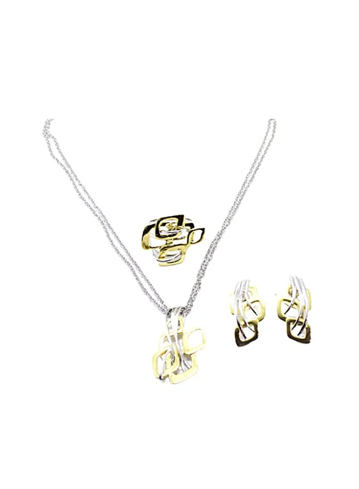 3-Piece Pure 925 Sterling Silver Jewellery Set