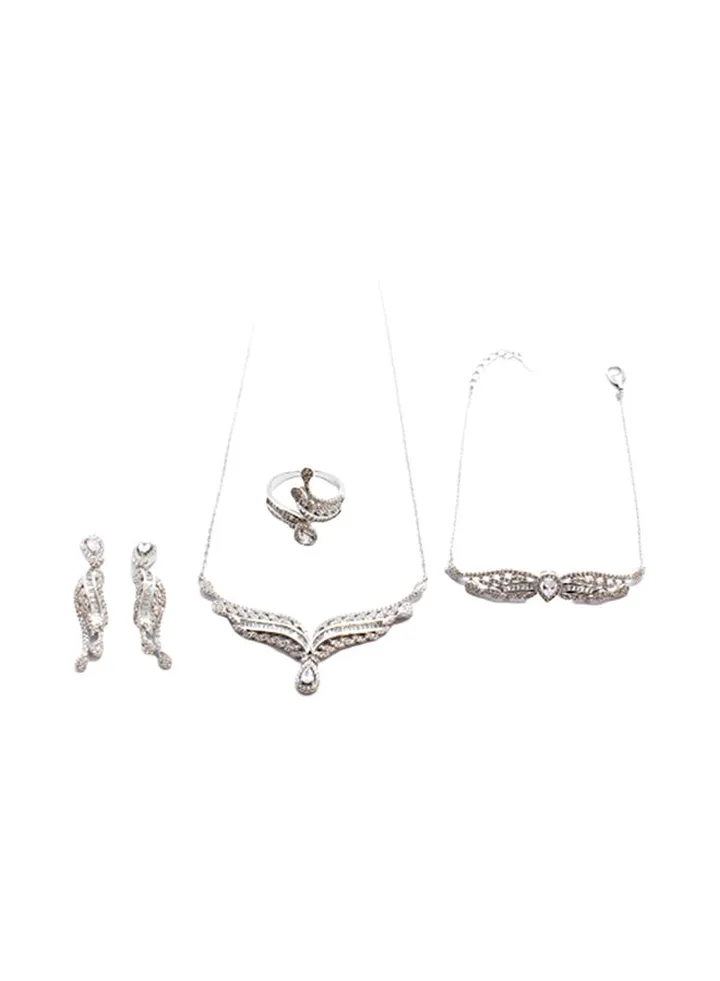 4-Piece Pure 925 Sterling Silver Jewellery Set