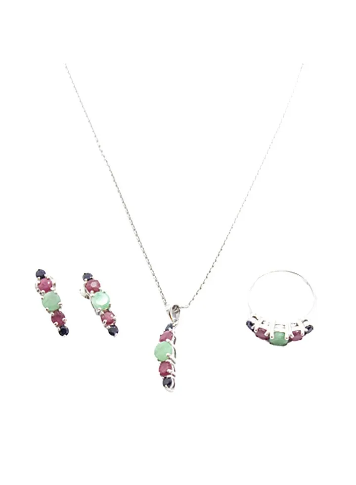 3-Piece Pure 925 Sterling Silver Jewellery Set