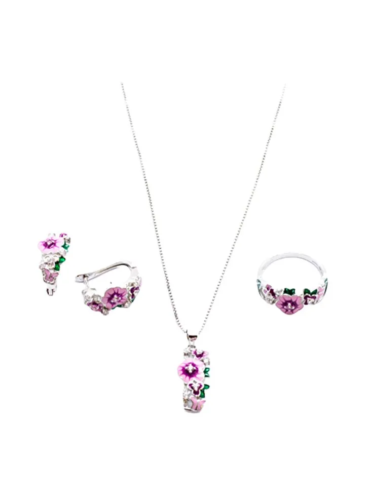 3-Piece Pure 925 Sterling Silver Jewellery Set