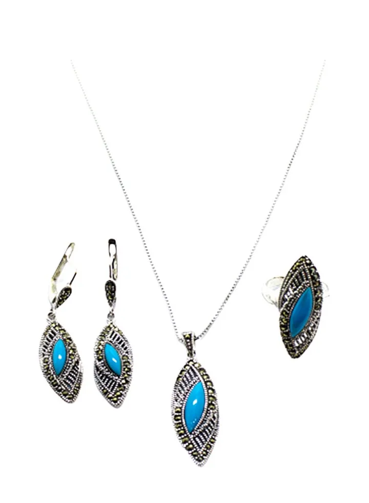 3-Piece Pure 925 Sterling Silver Jewellery Set