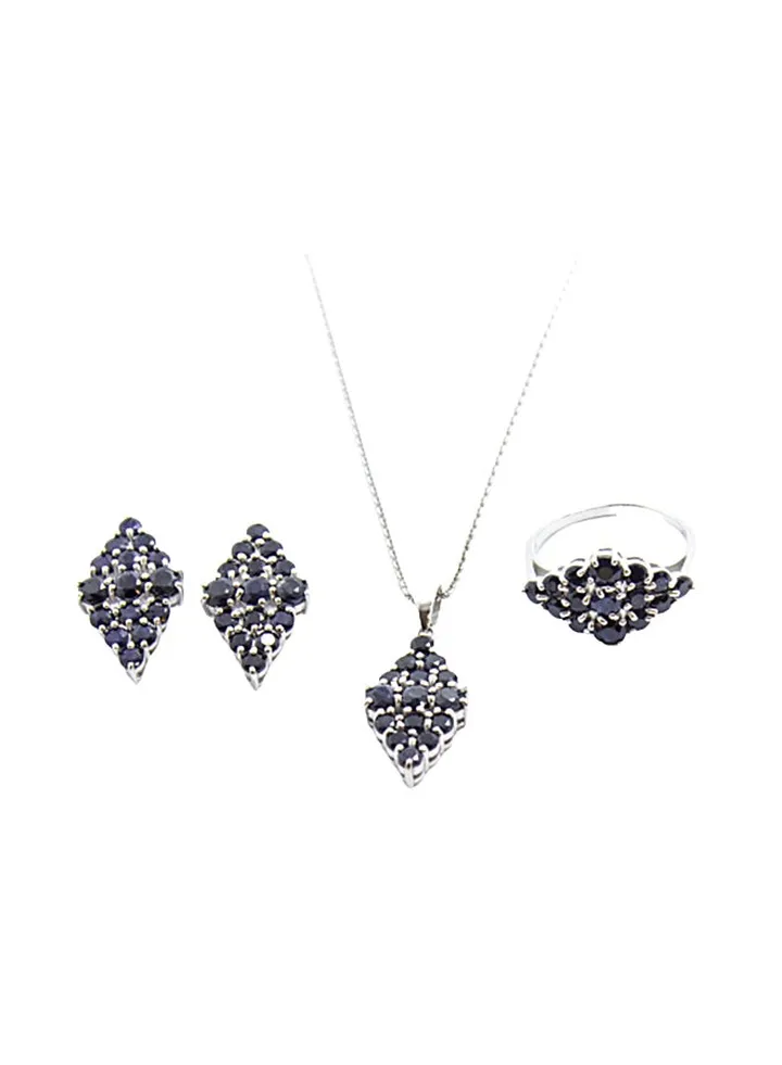 3-Piece Pure 925 Sterling Silver Jewellery Set