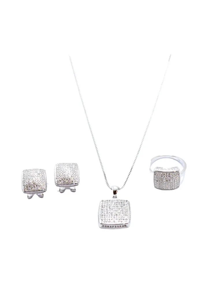 3-Piece Pure 925 Sterling Silver Jewellery Set