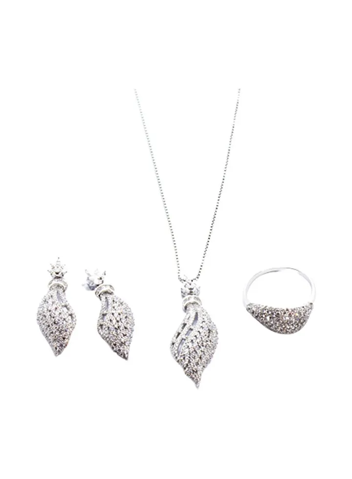 3-Piece Pure 925 Sterling Silver Jewellery Set