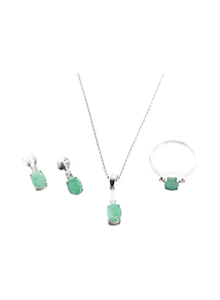 3-Piece Pure 925 Sterling Silver Jewellery Set
