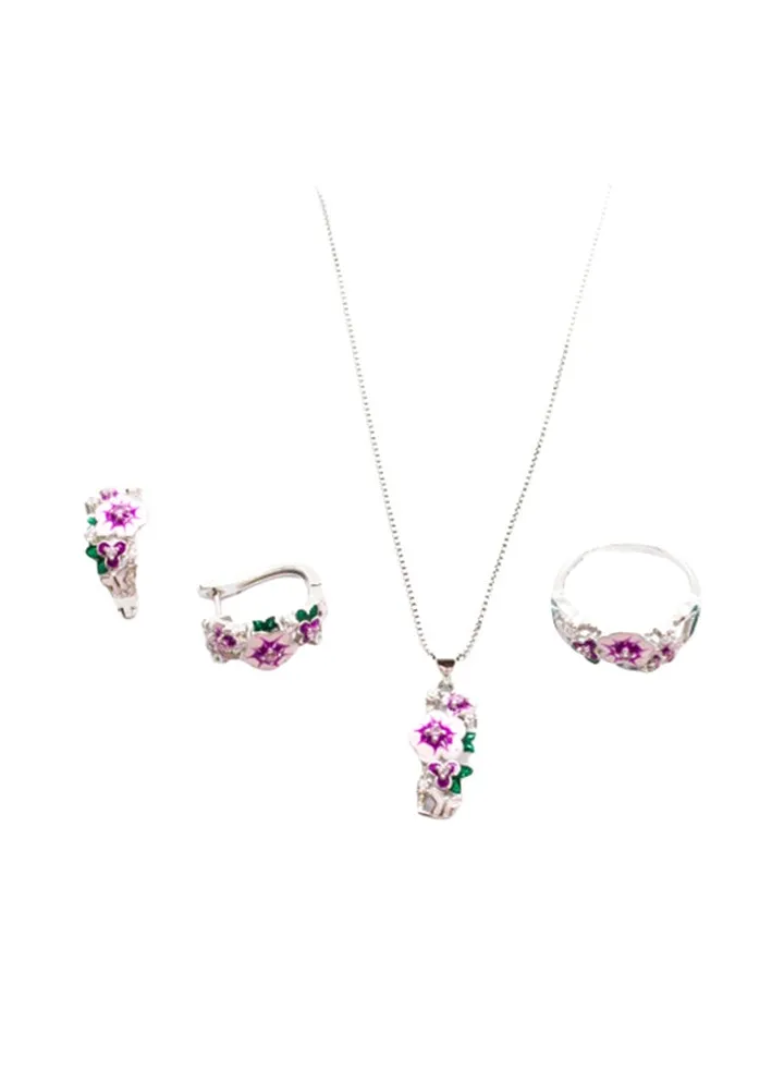 3-Piece Pure 925 Sterling Silver Jewellery Set