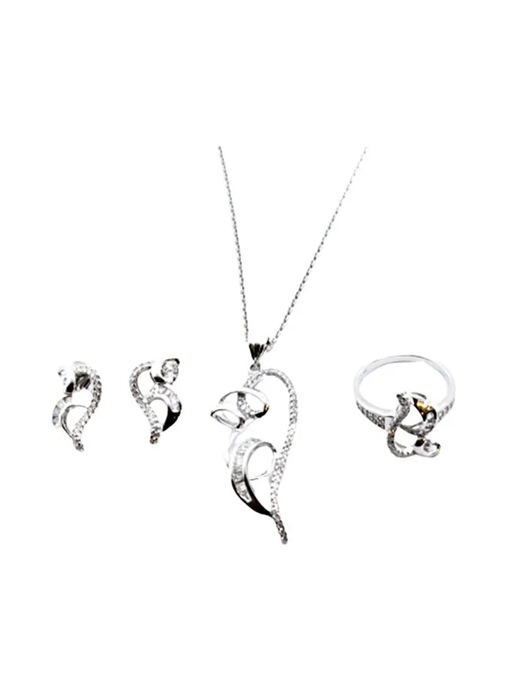 3-Piece Pure 925 Sterling Silver Jewellery Set