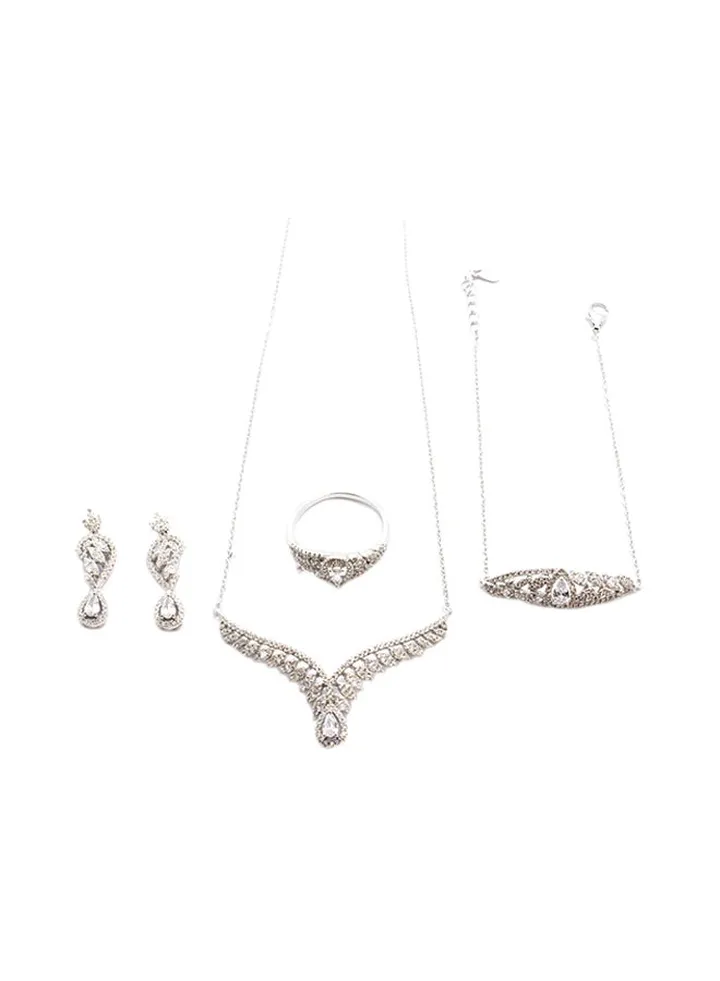4-Piece Pure 925 Sterling Silver Jewellery Set