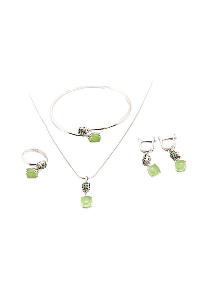 4-Piece Pure 925 Sterling Silver Jewellery Set