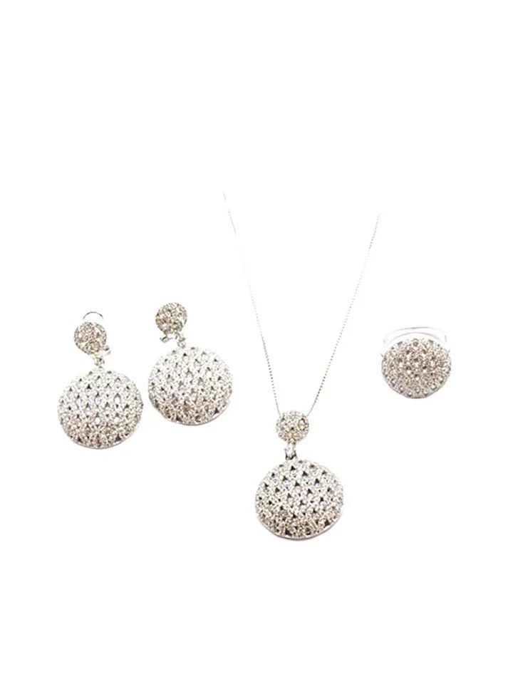 3-Piece Pure 925 Sterling Silver Jewellery Set