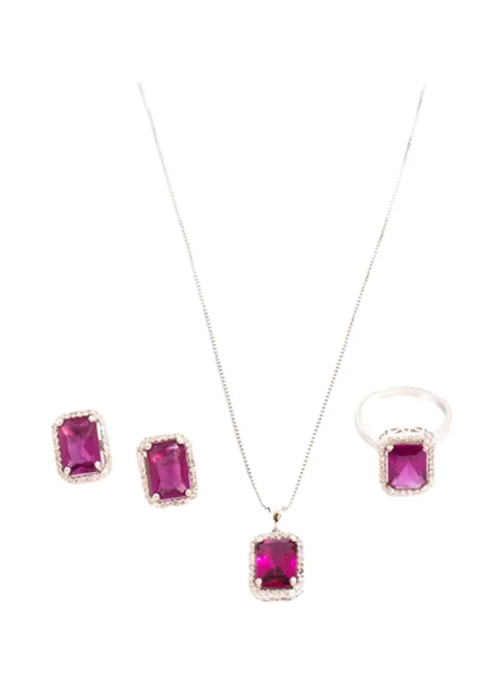 3-Piece Pure 925 Sterling Silver Jewellery Set