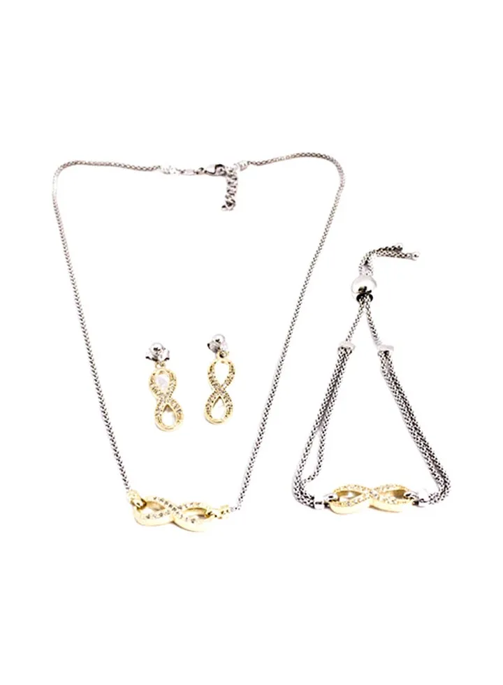 3-Piece Pure 925 Sterling Silver Jewellery Set