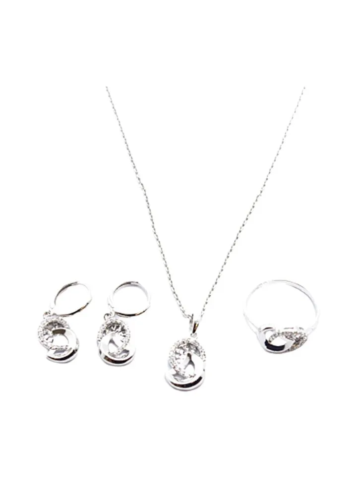 3-Piece Pure 925 Sterling Silver Jewellery Set