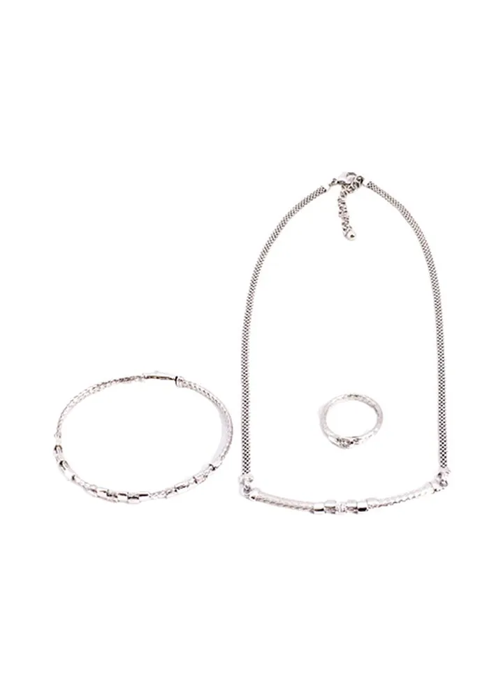 3-Piece Pure 925 Sterling Silver Jewellery Set