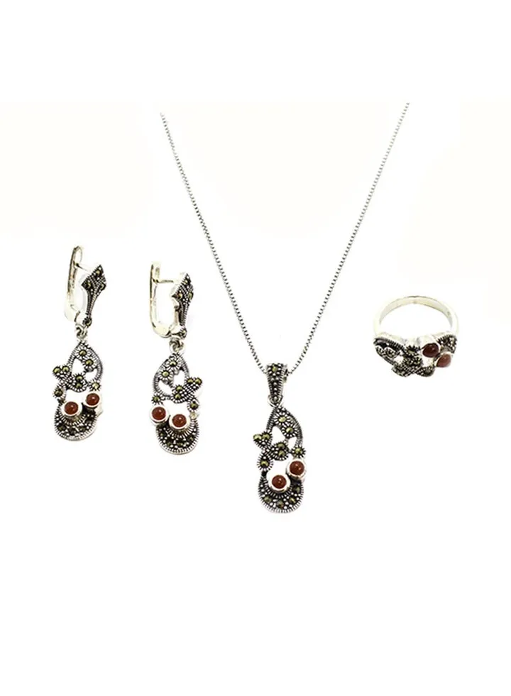3-Piece Pure 925 Sterling Silver Jewellery Set