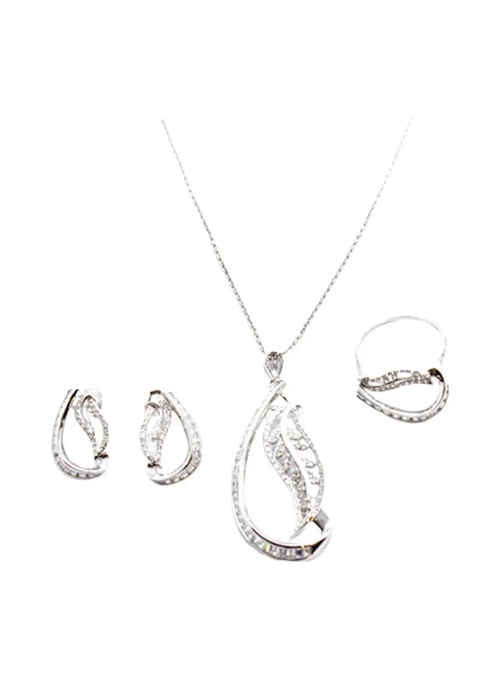 3-Piece Pure 925 Sterling Silver Jewellery Set