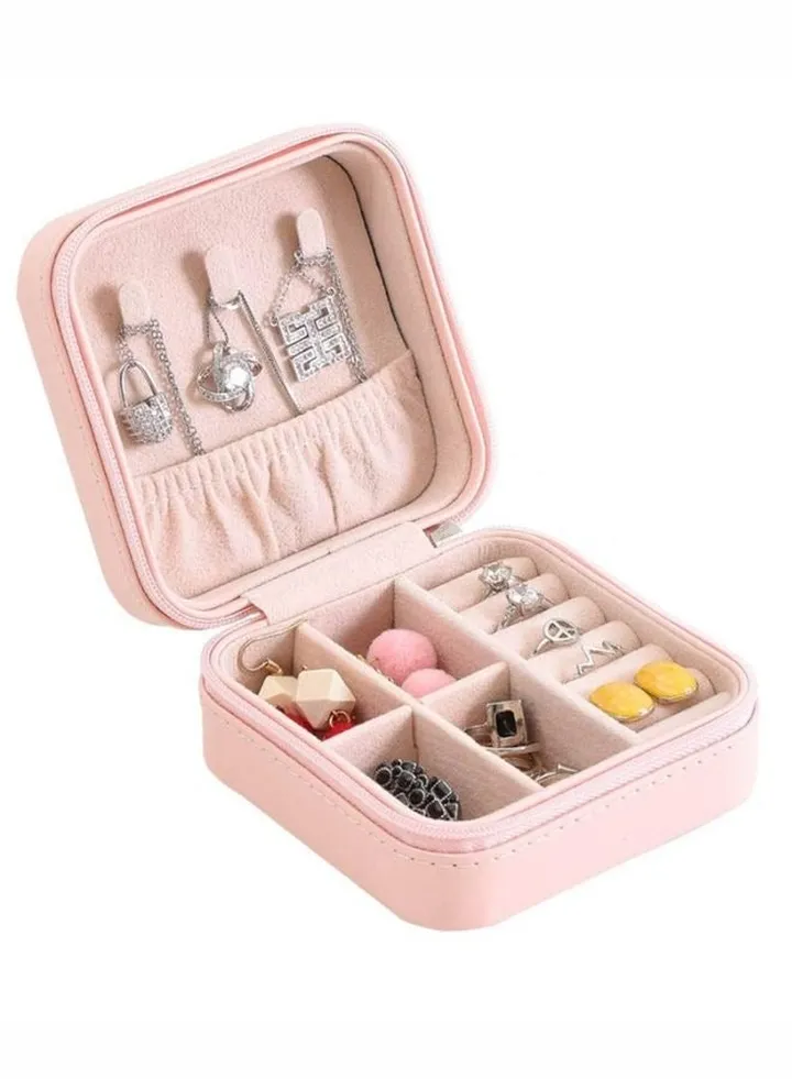 1 pcs Portable Travel Jewelry Organizer Box-Pink