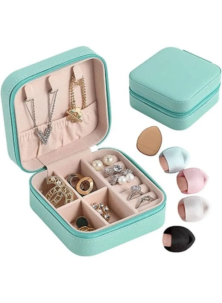 1 pcs Portable Travel Jewelry Organizer Box-blue
