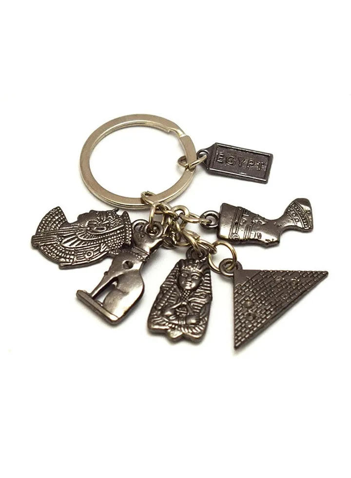 pharaonic Egyptian 5 shapes of nefertiti cleopatra Cat keychain Egyptian souvenirs gifts - Inspired Gift from Egypt (Light Black )