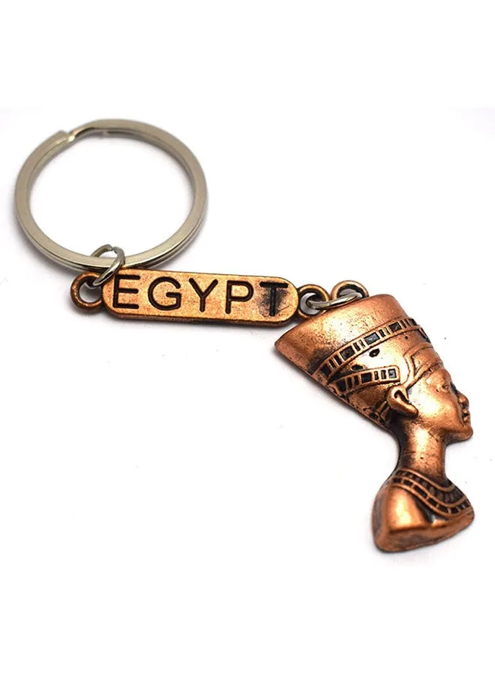 pharaonic Egyptian Queen Nefertiti keychain Egyptian souvenirs gifts - Inspired Gift from Egypt (Burnt red )