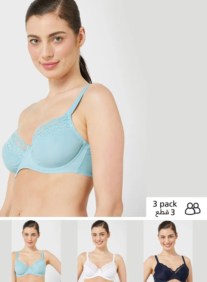 3 Pack Wired Full Cup Minimiser Bra