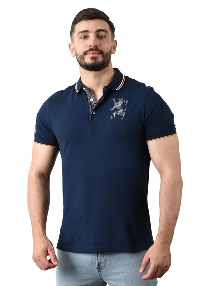 Men's Lion Polo - Navy Blue