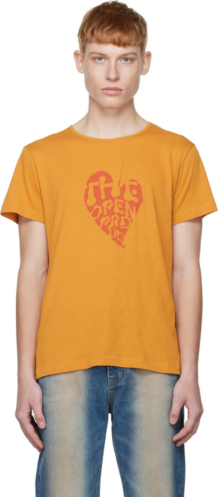 TheOpen Product SSENSE Exclusive Yellow Heart Leaf T-Shirt