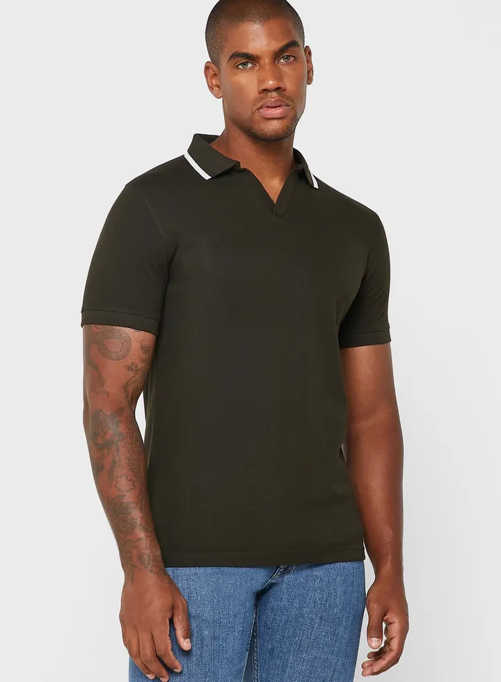 Rib Polo Shirt