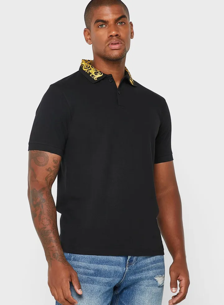 Print Collar Polo Shirt