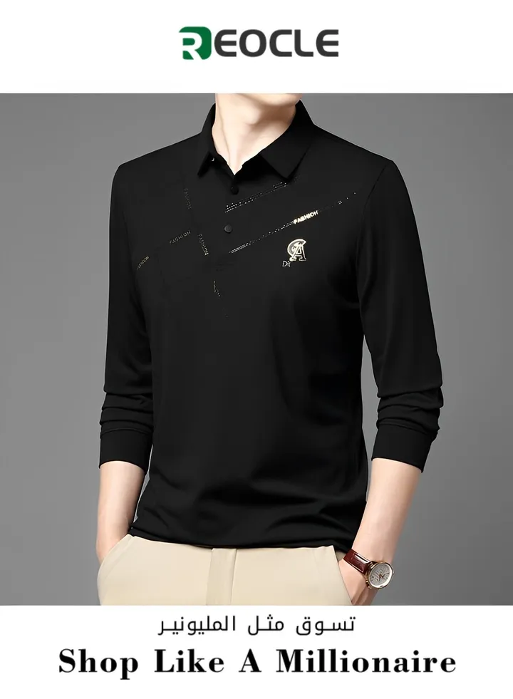 Spring and Autumn New Men's Long Sleeve POLO Shirts High Quality Men's Tops Comfortable