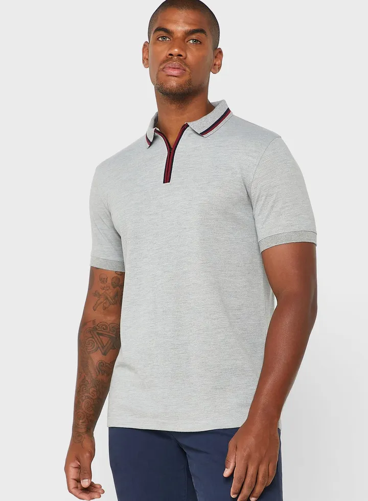 Zip Neck Polo Shirt