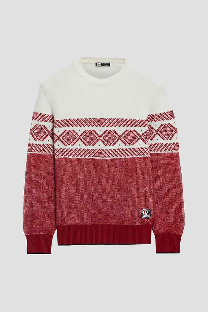 Jacquard-knit wool sweater