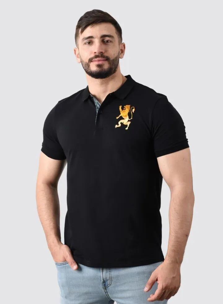 Men's Lion Polo - Black