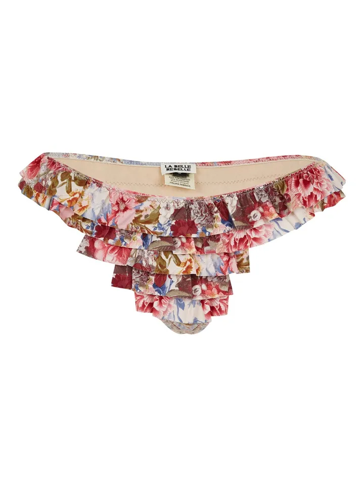 Foxy Lady Cream flowers Bottom White/Purple/Blue