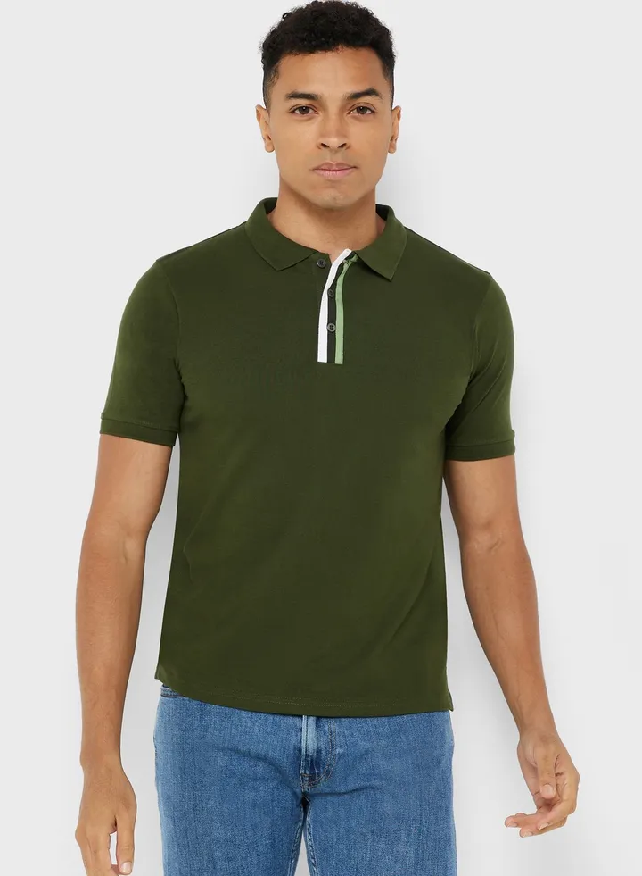Tape Detail Polo Shirt