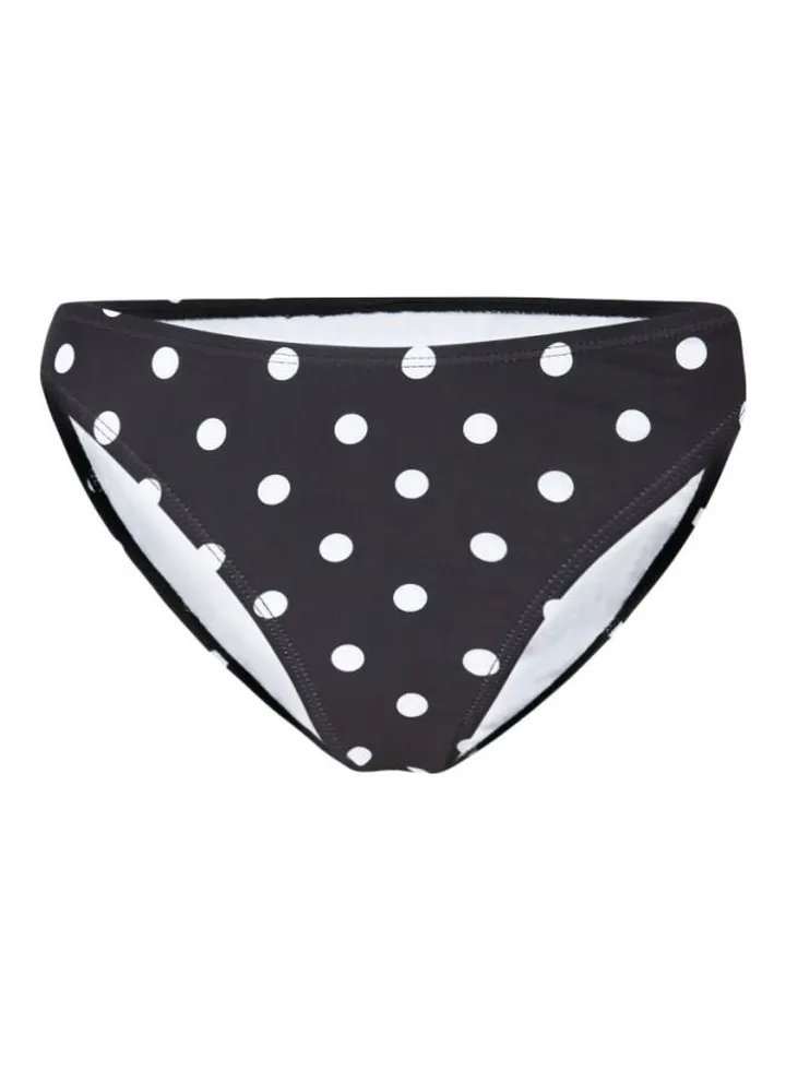 Polka Dot Bikini Bottoms Black