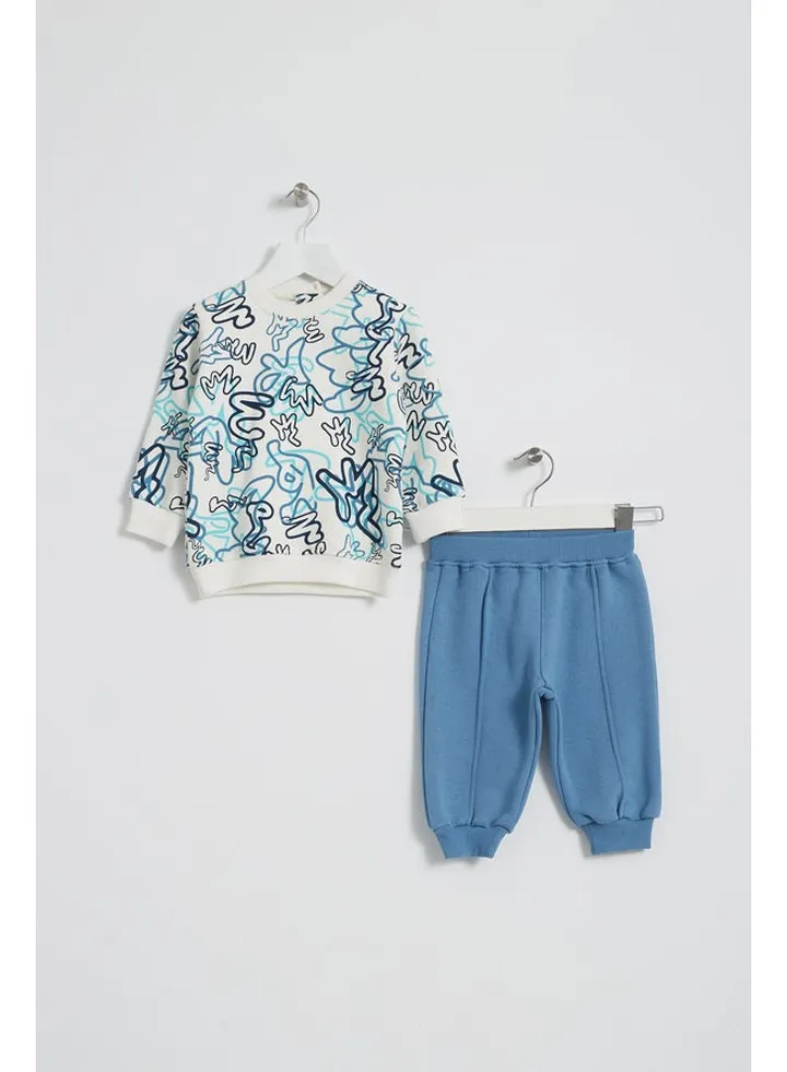 Baby Boys Printed Cotton Set Pants and T-shirt