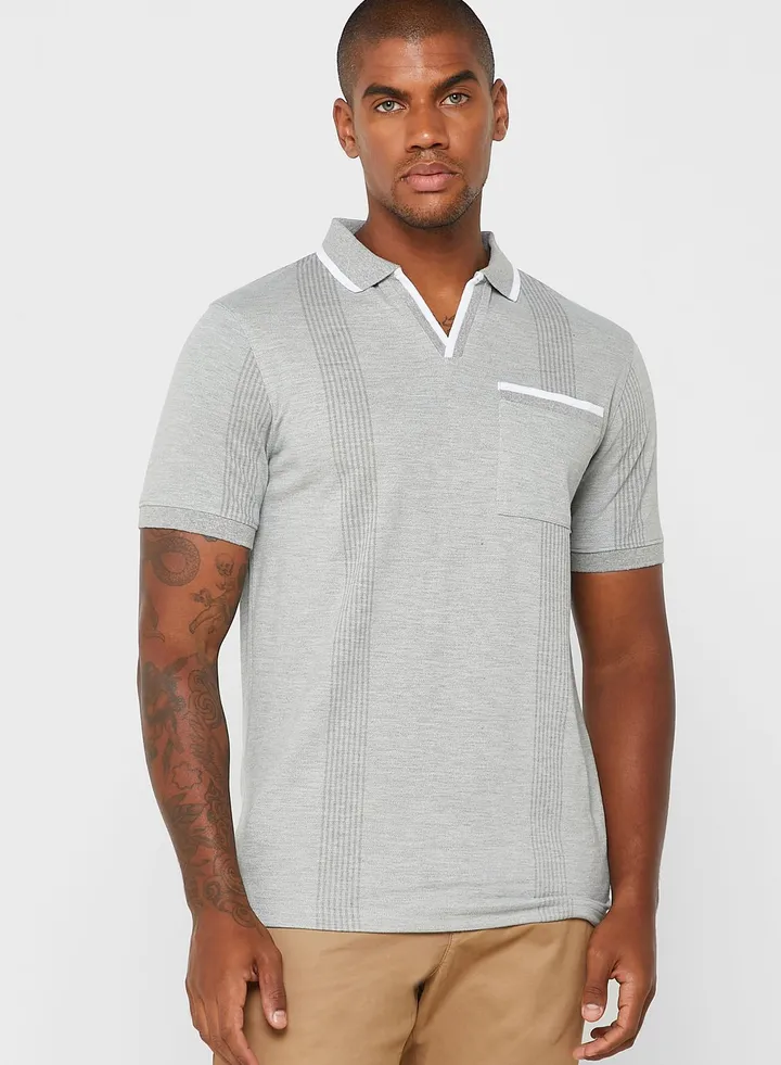 Notch Collar Polo Shirt