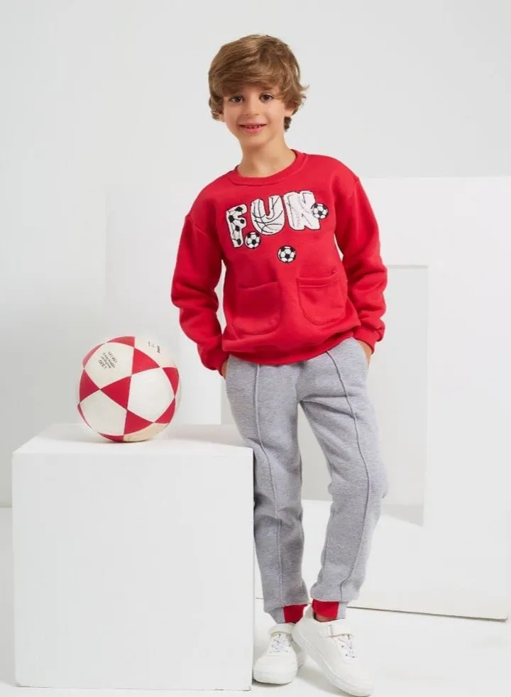 Boys Printed Cotton Set Pants and T-shirt