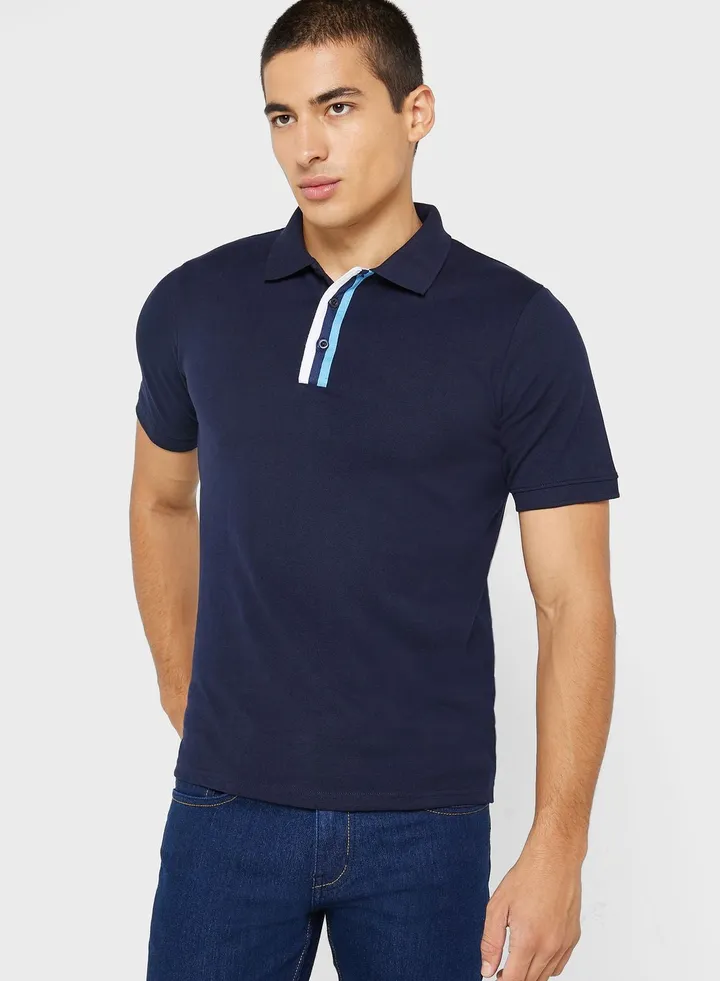 Tape Detail Polo Shirt