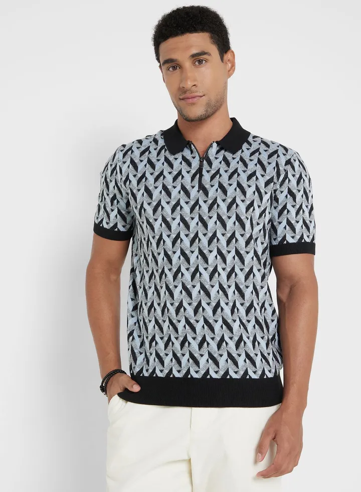 Mitford Boucle Zip Polo