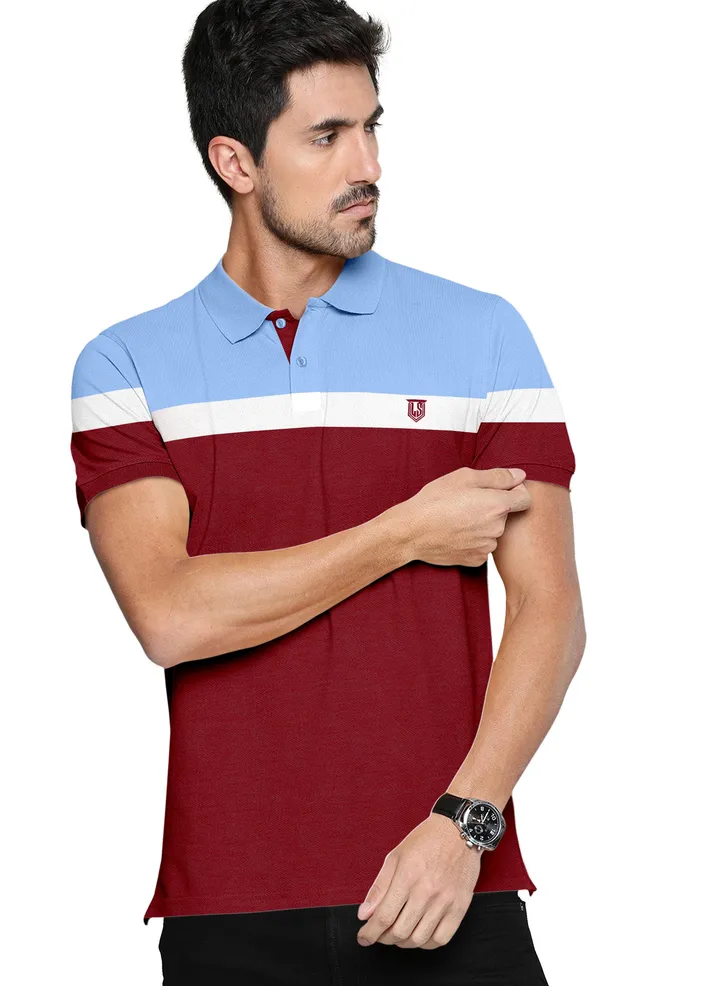 Men’s Cotton Rich Polo T-shirt in Stripes