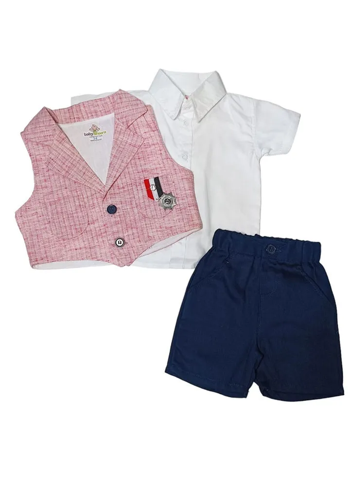 Baby Boys Set - 3 pcs (Shirt, Short & Vest)