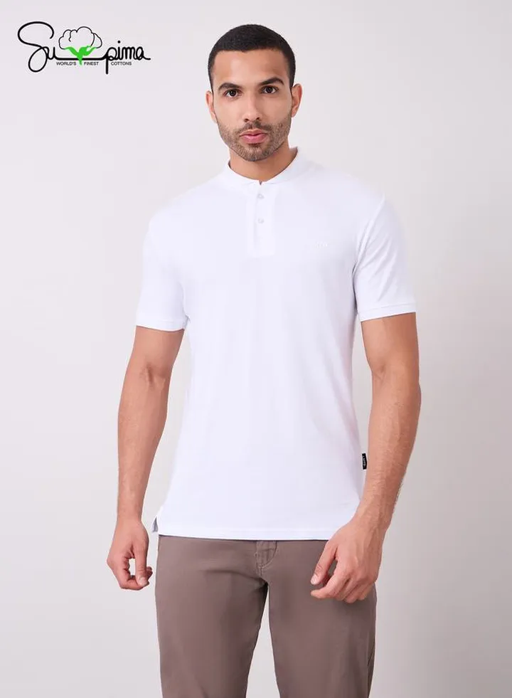 Luxe Supima Cotton Baseball Collar Regular Polo