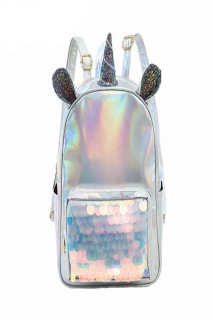 Unicorn Sequin Backpack Silver