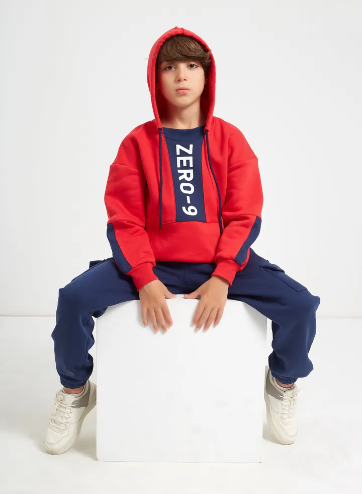 Boys Printed Pants and Hoodie Set