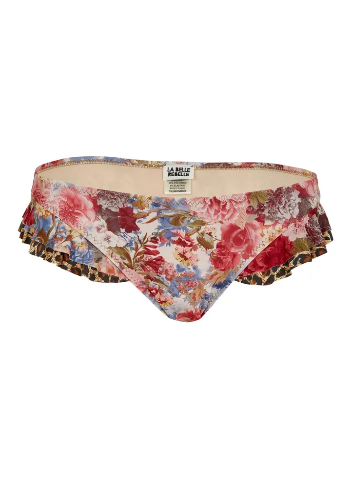 Heartbreaker Bikini Bottom White/Pink/Brown